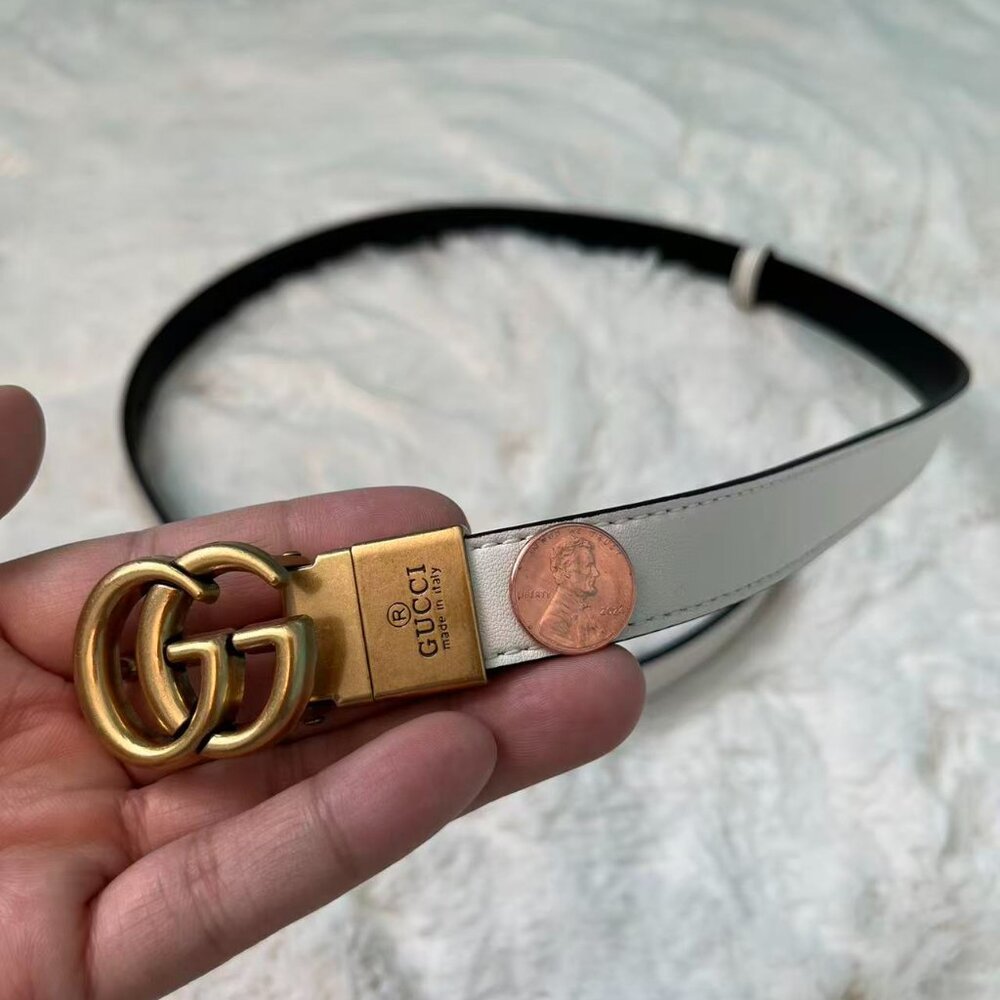 Gucci Belt 2cm/0.8 inch width Size 85cm fit for 26-30 White - Picture 2 of 6
